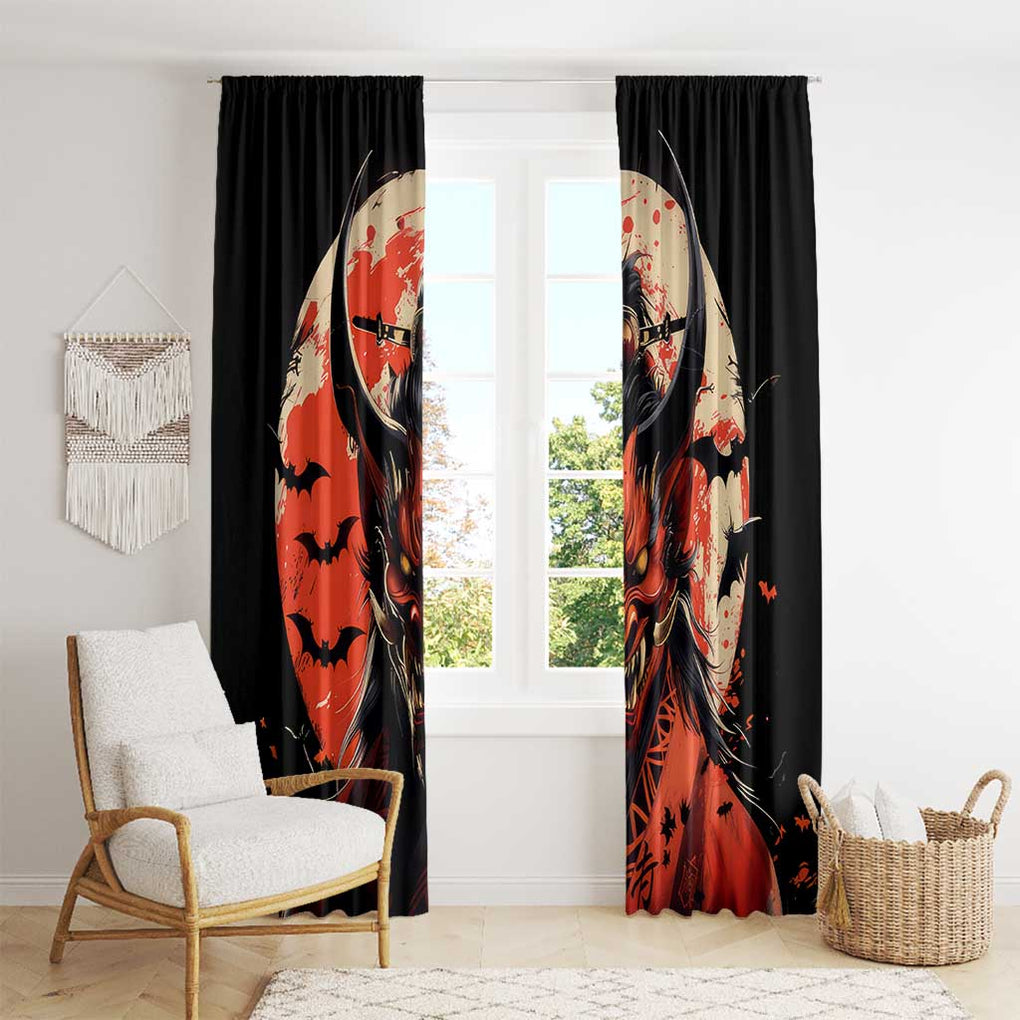 Oni Demon Window Curtain Japan Art Style