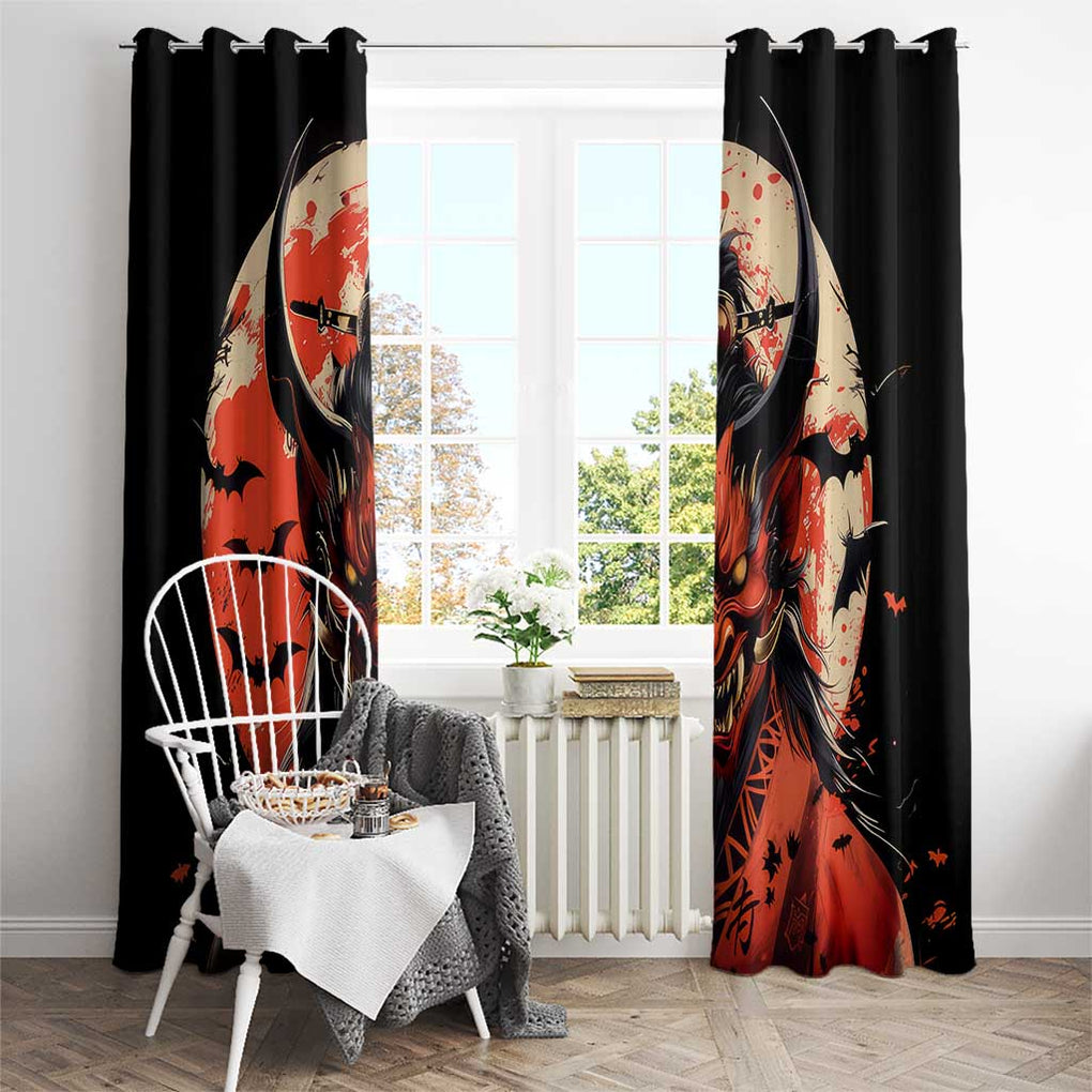 Oni Demon Window Curtain Japan Art Style