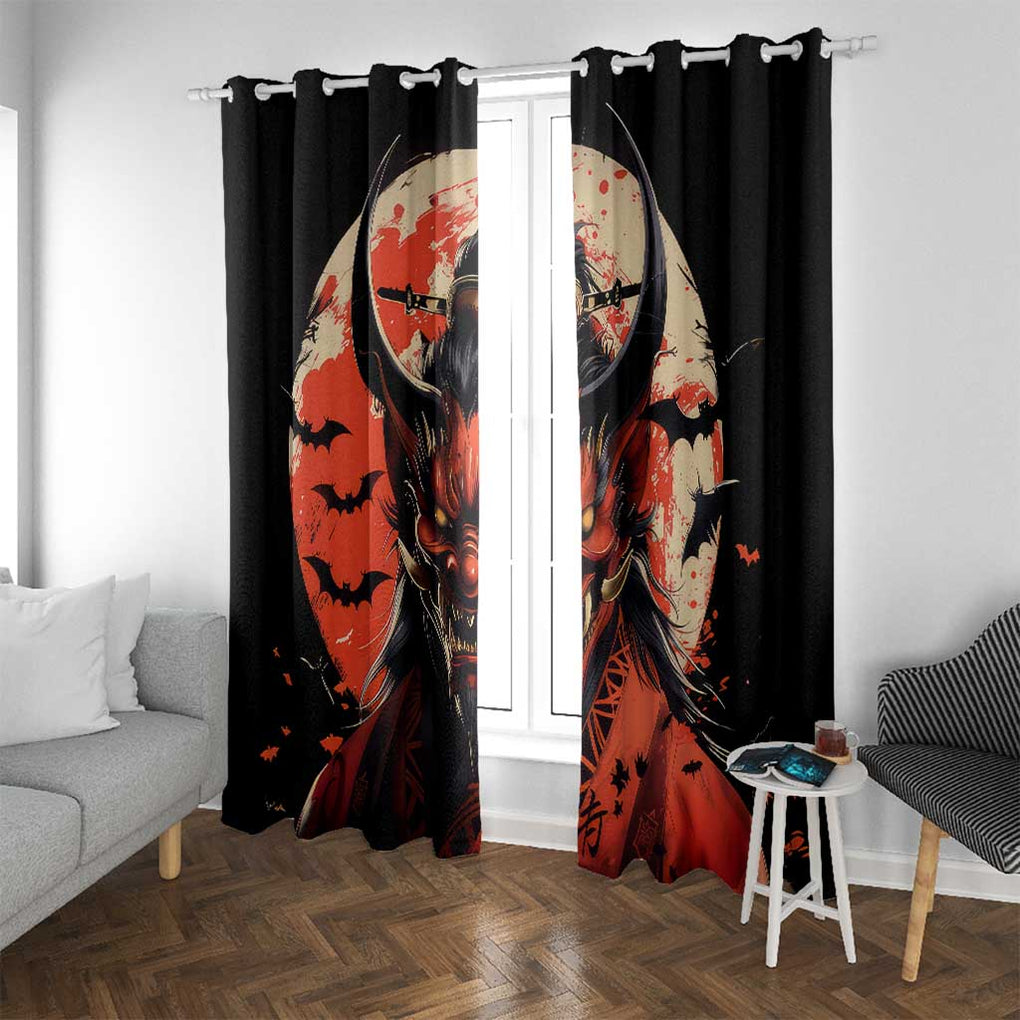 Oni Demon Window Curtain Japan Art Style