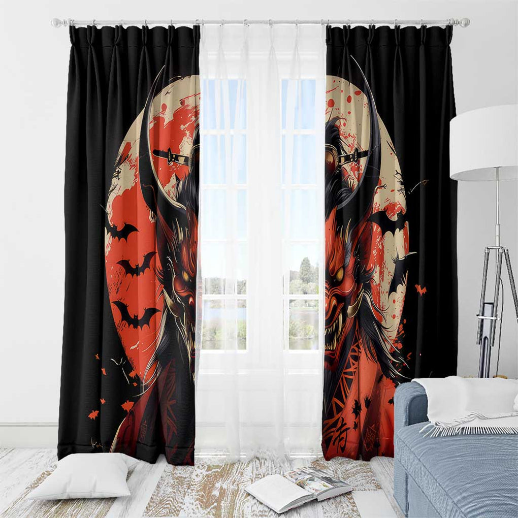 Oni Demon Window Curtain Japan Art Style
