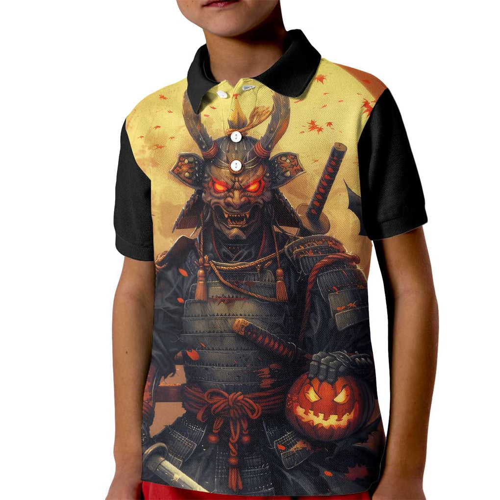 Samurai Halloween Kid Polo Shirt Japan Art Style