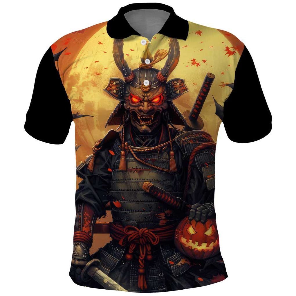 Samurai Halloween Polo Shirt Japan Art Style