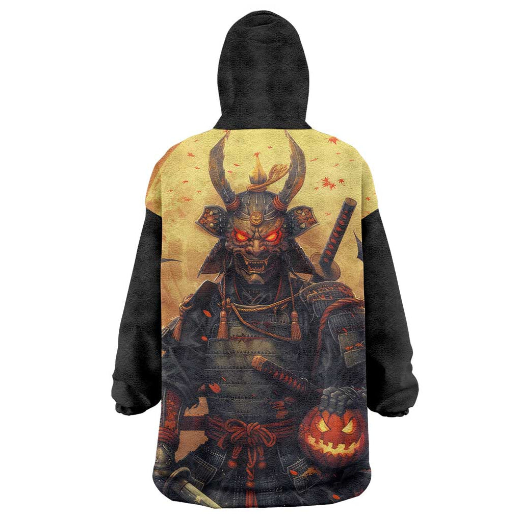 Samurai Halloween Wearable Blanket Hoodie Japan Art Style