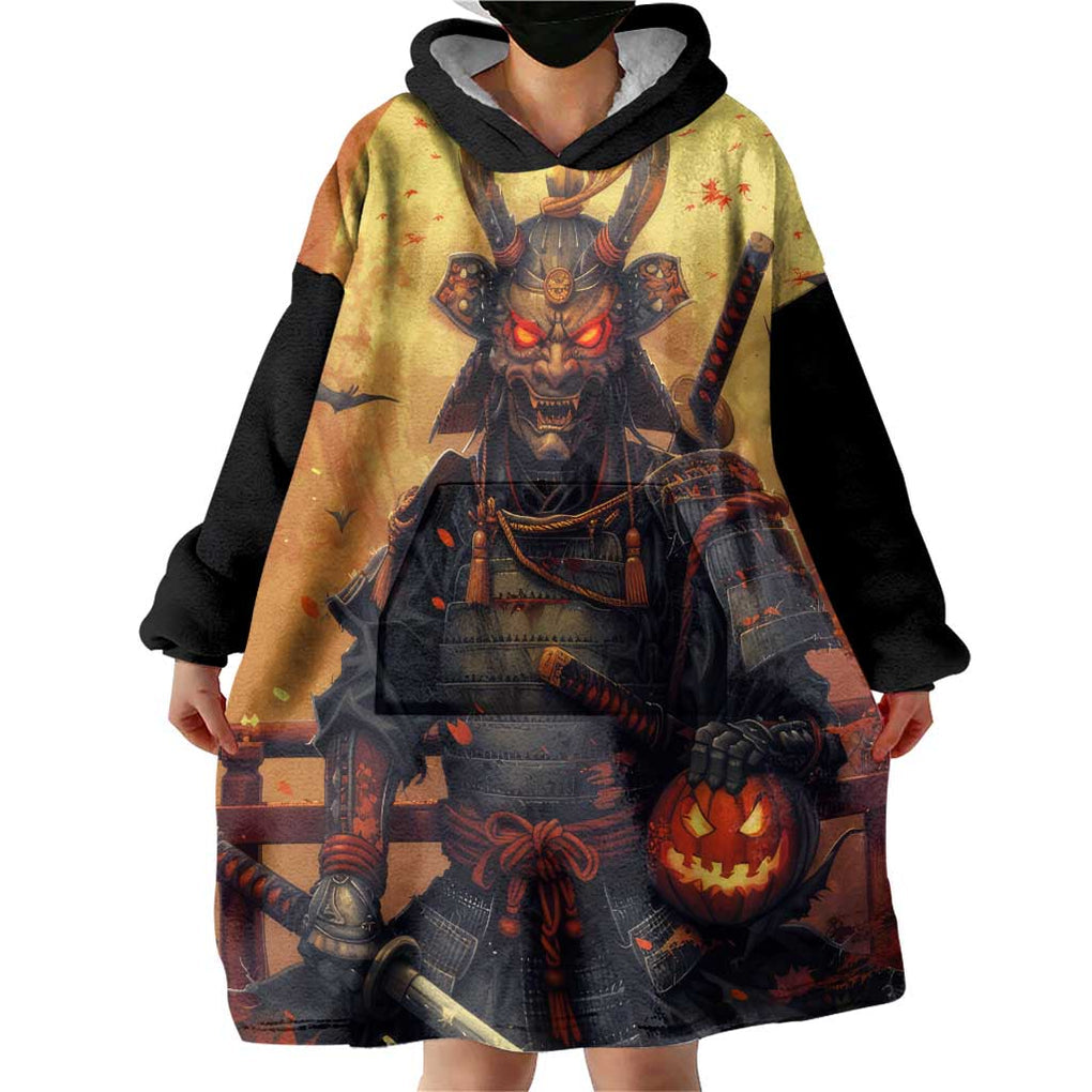 Samurai Halloween Wearable Blanket Hoodie Japan Art Style