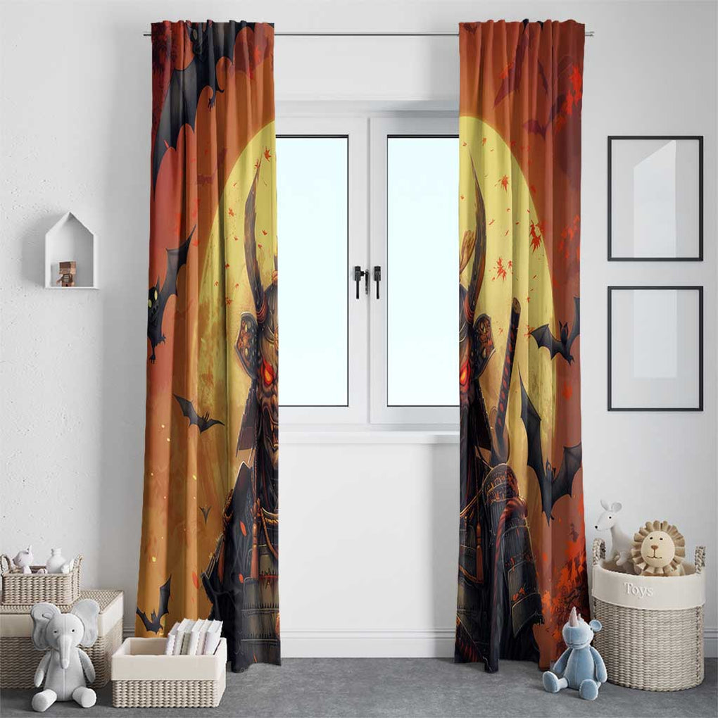 Samurai Halloween Window Curtain Japan Art Style