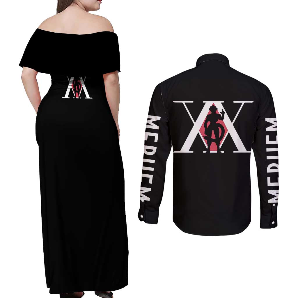 Meruem - Hunter X Hunter Couples Matching Off Shoulder Maxi Dress and Long Sleeve Button Shirt Japan Anime Style TS04