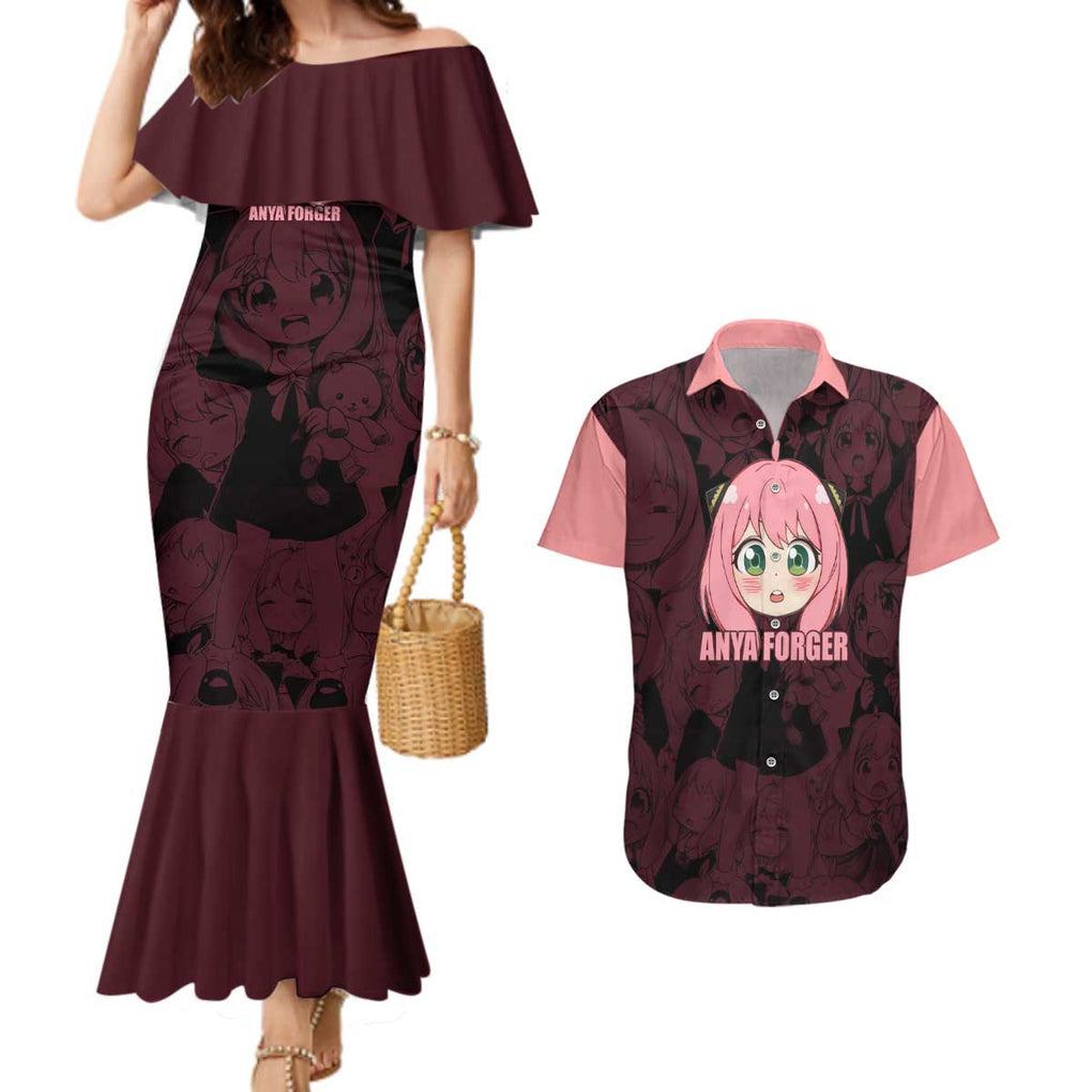 Anya - Spy x Family Couples Matching Mermaid Dress and Hawaiian Shirt Anime Style