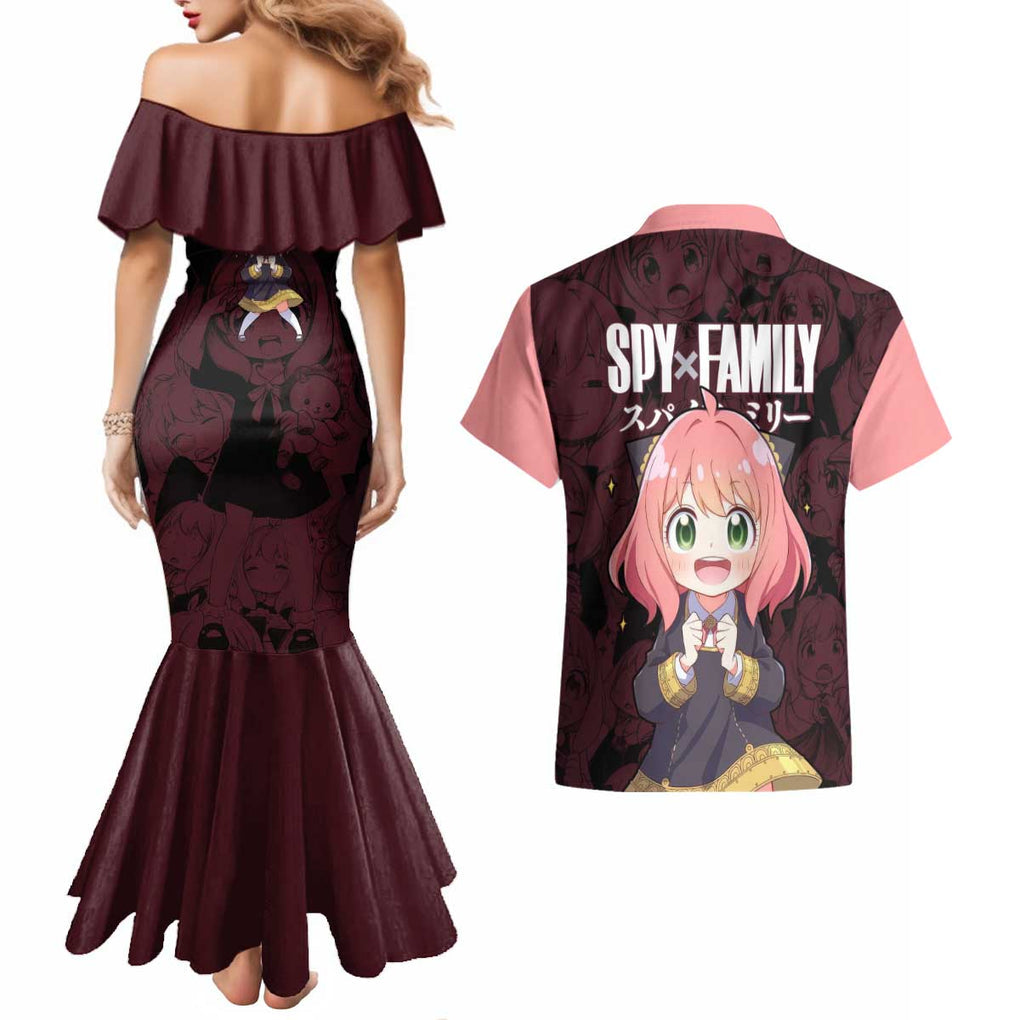 Anya - Spy x Family Couples Matching Mermaid Dress and Hawaiian Shirt Anime Style