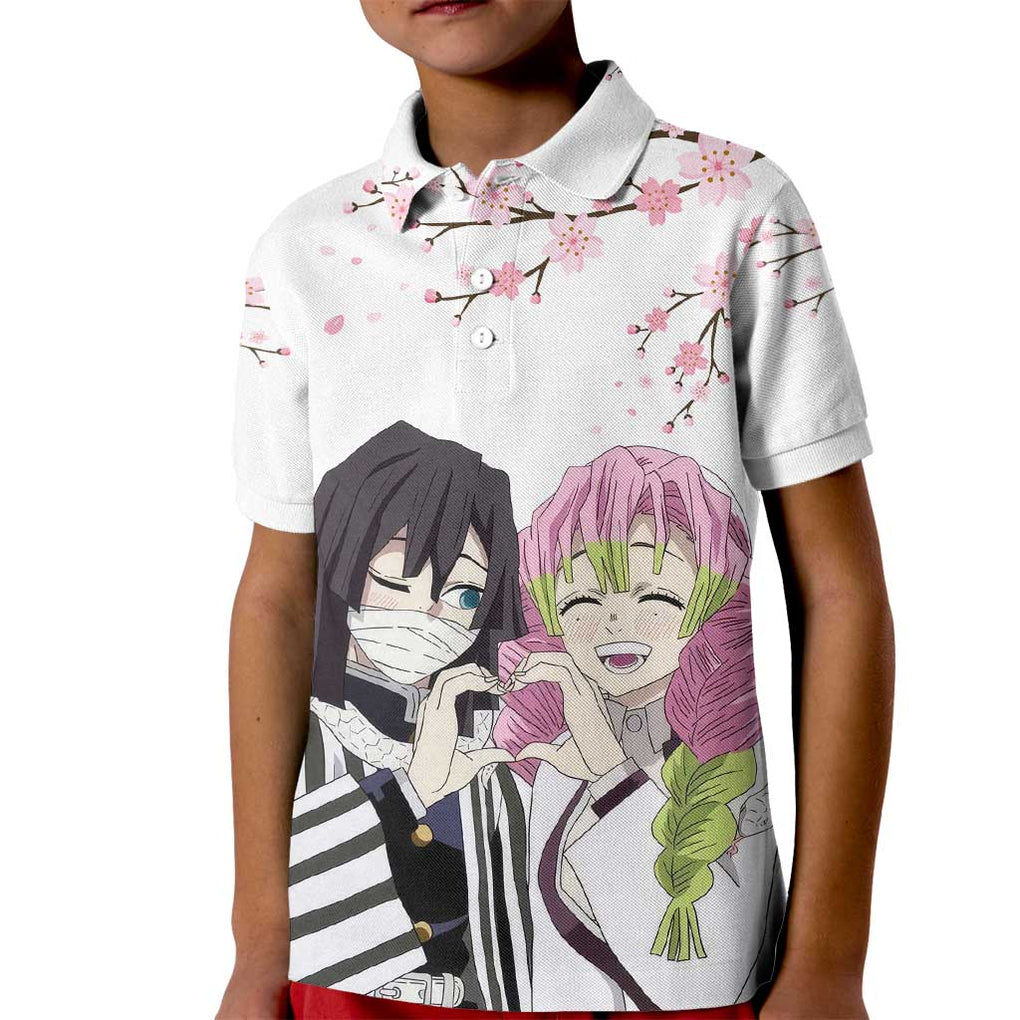 Mutsuri And Obanai - Demon Slayer Kid Polo Shirt Anime Style