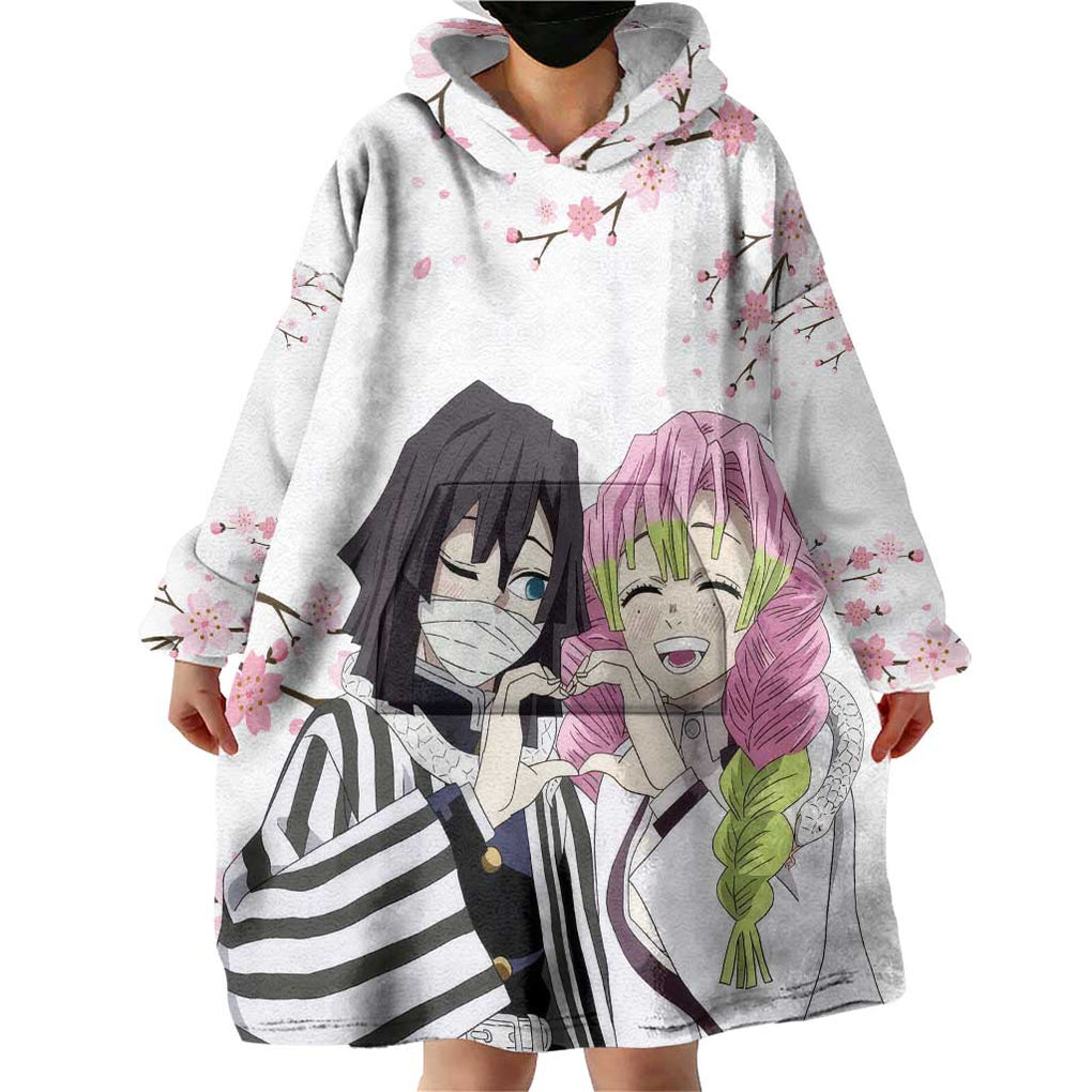 Mutsuri And Obanai - Demon Slayer Wearable Blanket Hoodie Anime Style