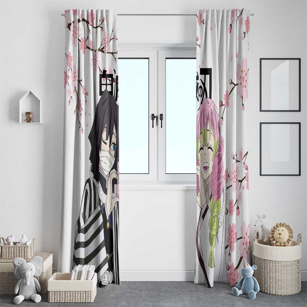 Mutsuri And Obanai - Demon Slayer Window Curtain Anime Style