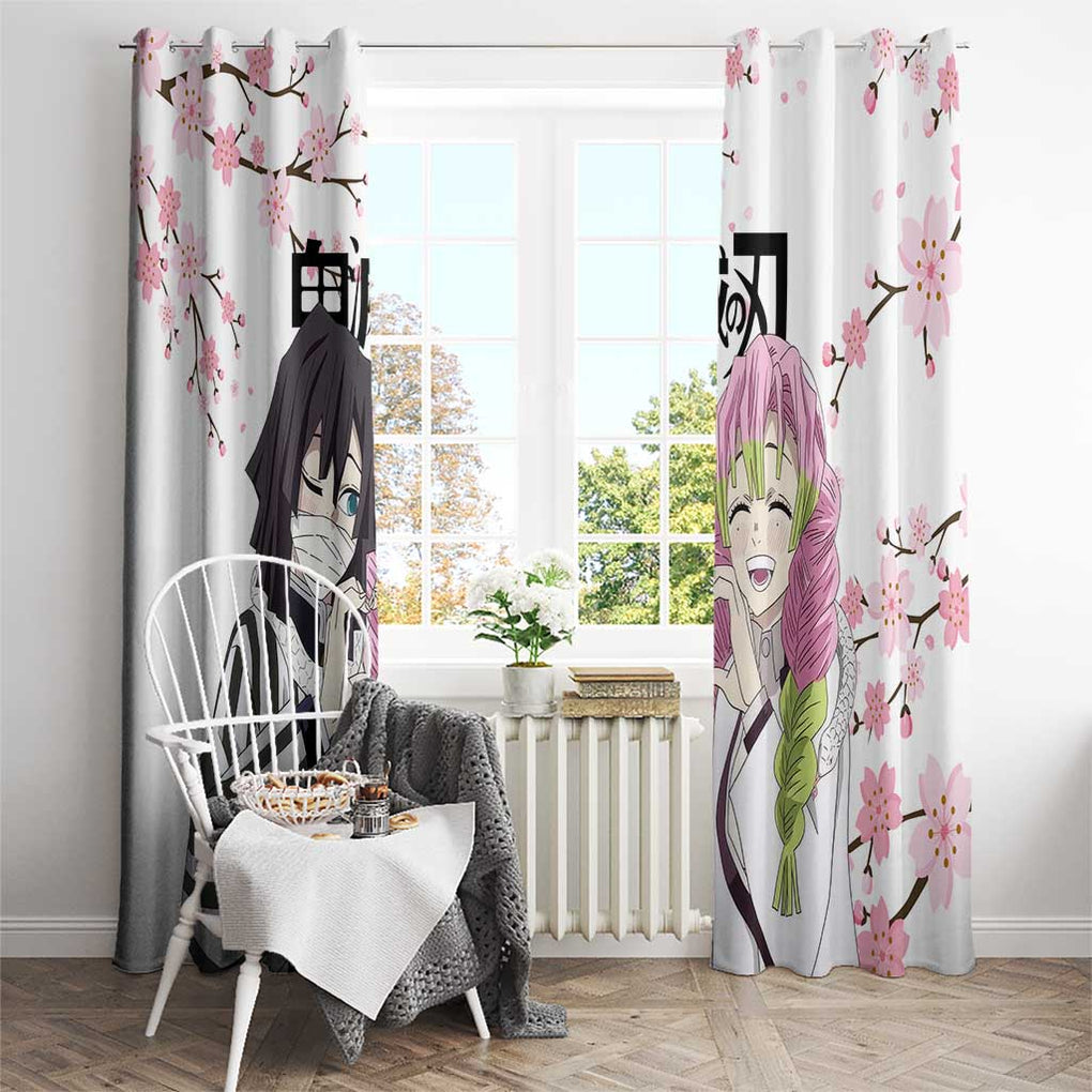 Mutsuri And Obanai - Demon Slayer Window Curtain Anime Style