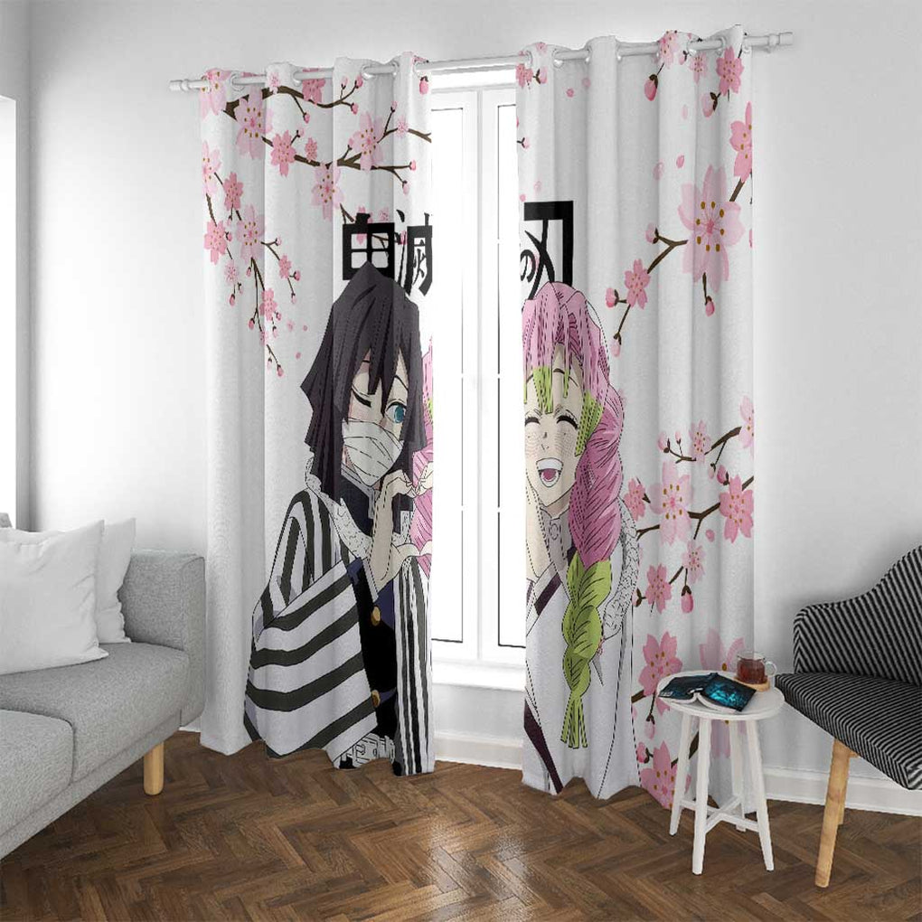 Mutsuri And Obanai - Demon Slayer Window Curtain Anime Style
