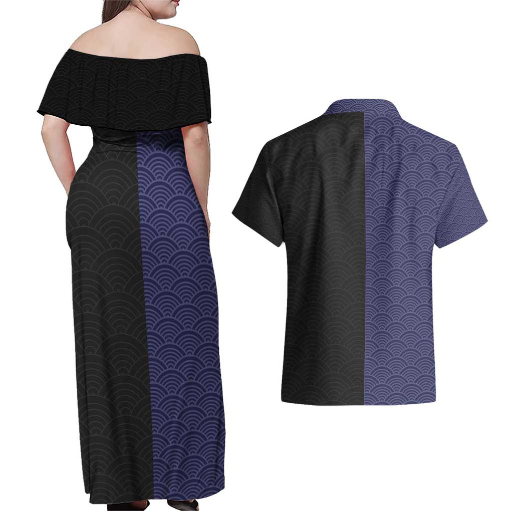 Hashira Team - Demon Slayer Couples Matching Off Shoulder Maxi Dress and Hawaiian Shirt Anime Style