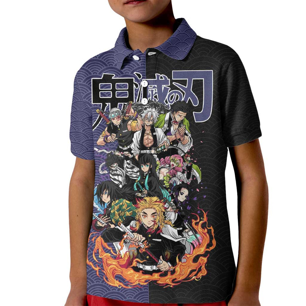 Hashira Team - Demon Slayer Kid Polo Shirt Anime Style