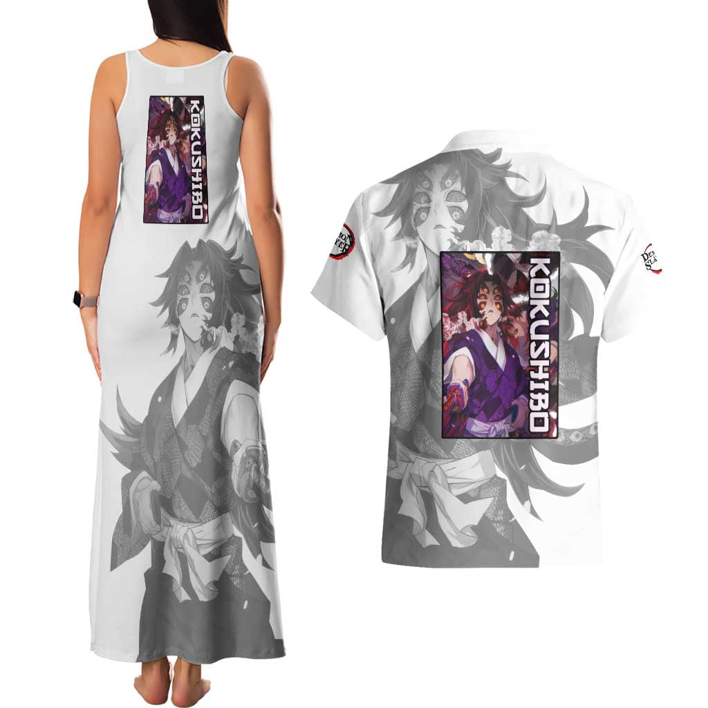 Kokushibo - Kimesu No Yaiba Couples Matching Tank Maxi Dress and Hawaiian Shirt Japan Anime Style TS04