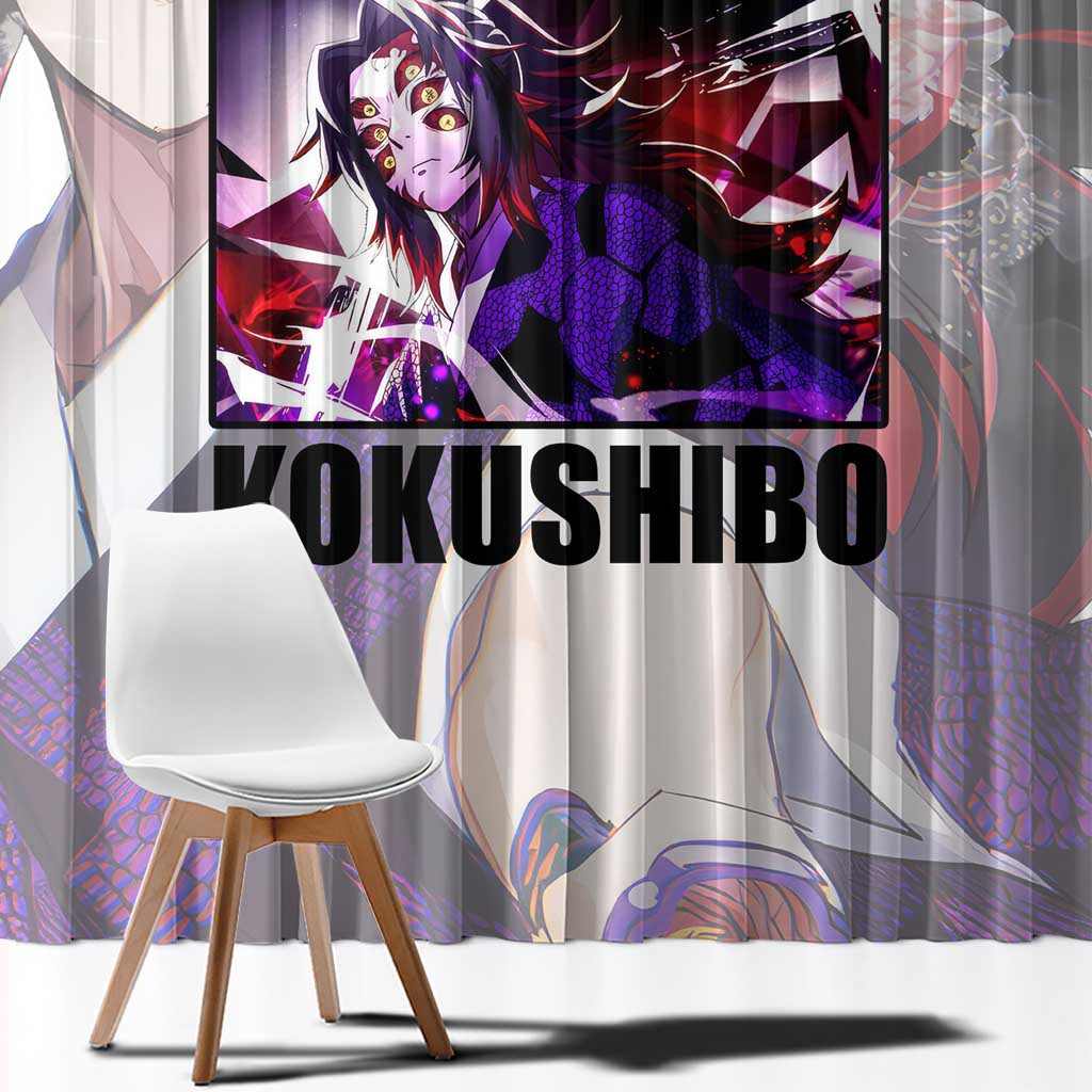 Kokushibo - Kimesu No Yaiba Window Curtain Japan Anime Style TS04