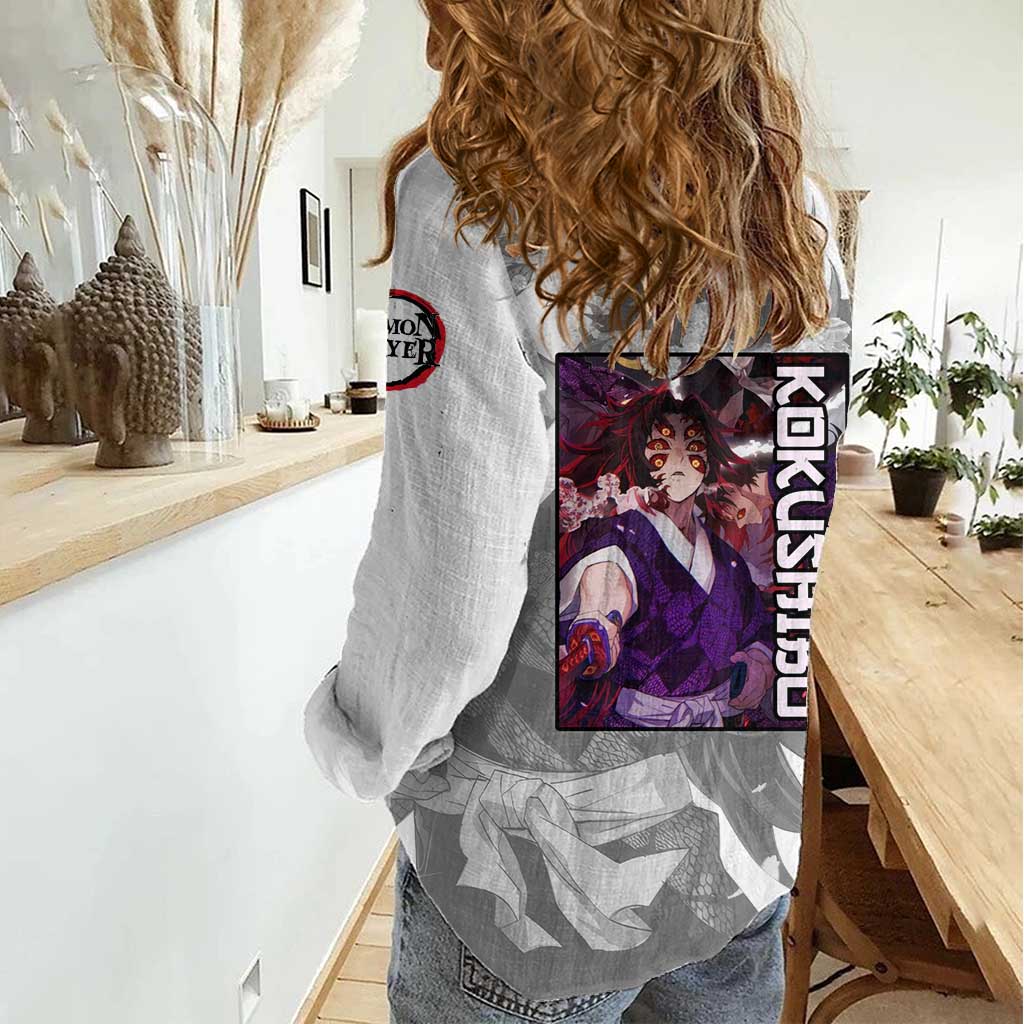Kokushibo - Kimesu No Yaiba Women Casual Shirt Japan Anime Style TS04