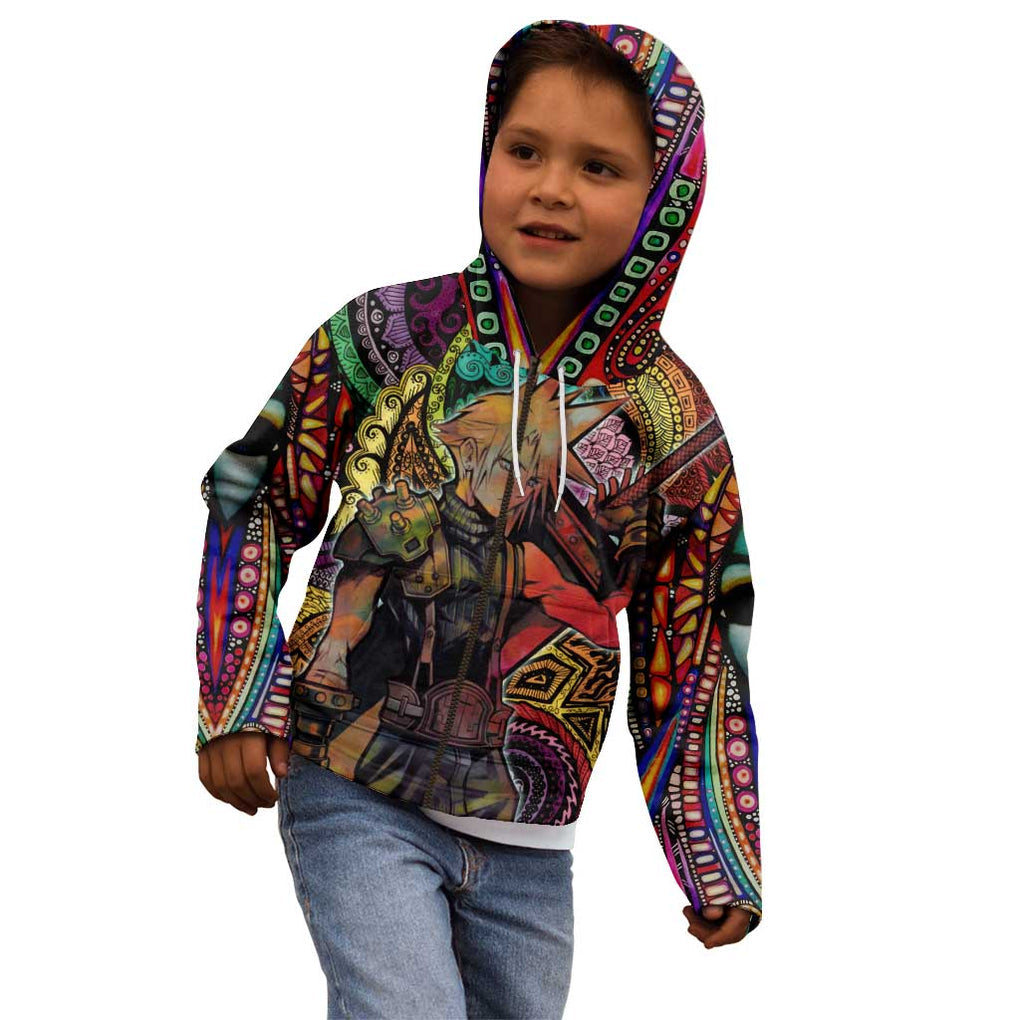 Trippy Cloud Strife Final Fantasy 7 Kid Hoodie Trippy Style