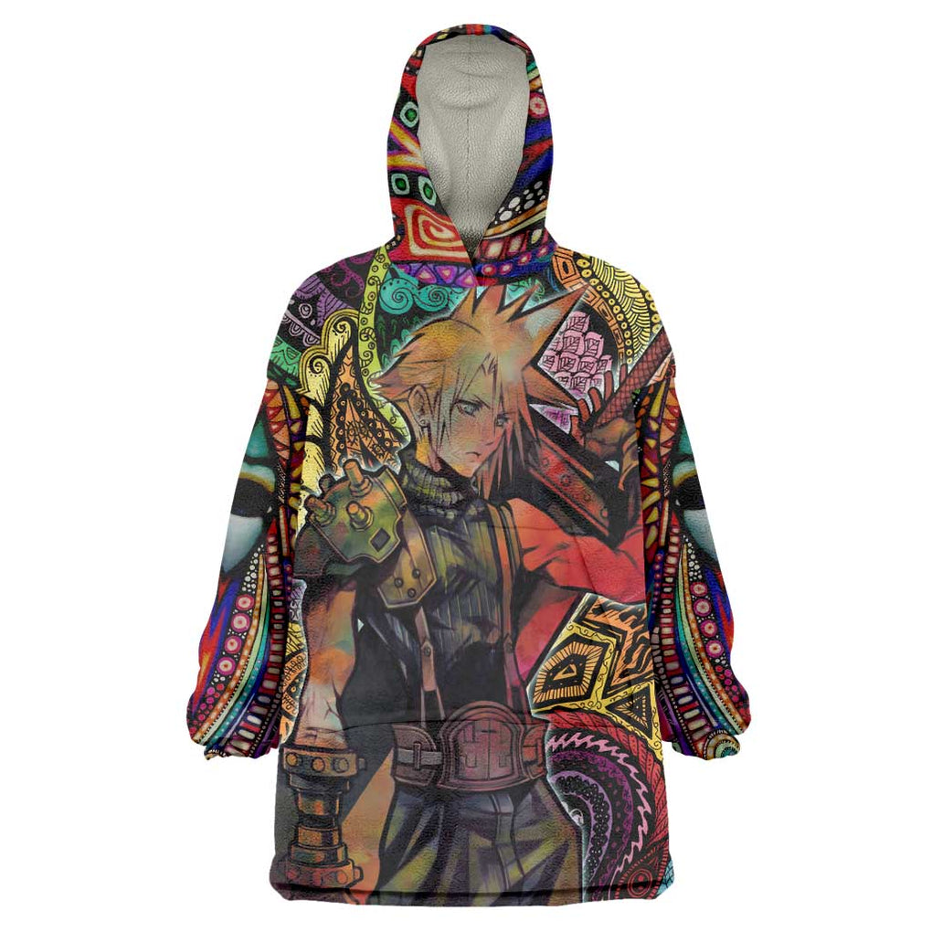 Trippy Cloud Strife Final Fantasy 7 Wearable Blanket Hoodie Trippy Style