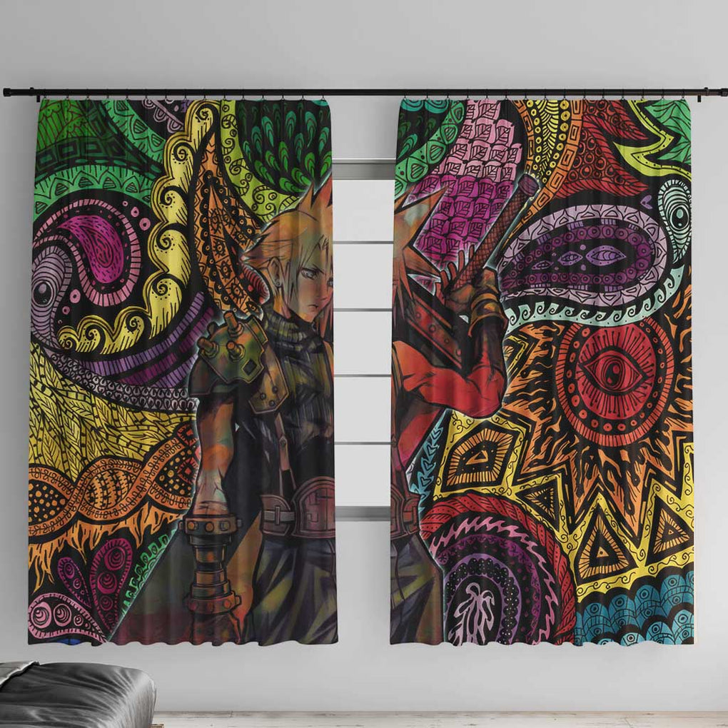 Trippy Cloud Strife Final Fantasy 7 Window Curtain Trippy Style