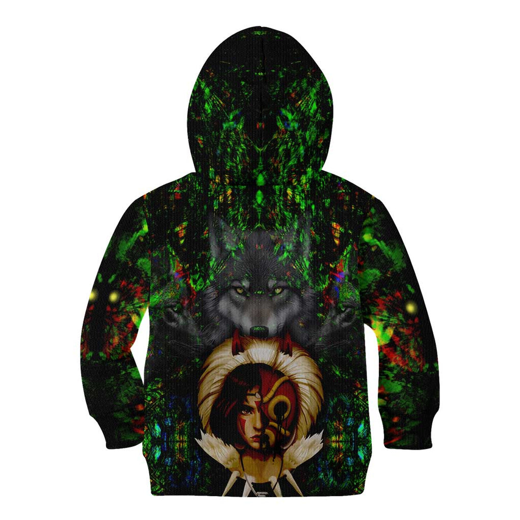Trippy Princess Mononoke Studio Ghibli Kid Hoodie Trippy Style