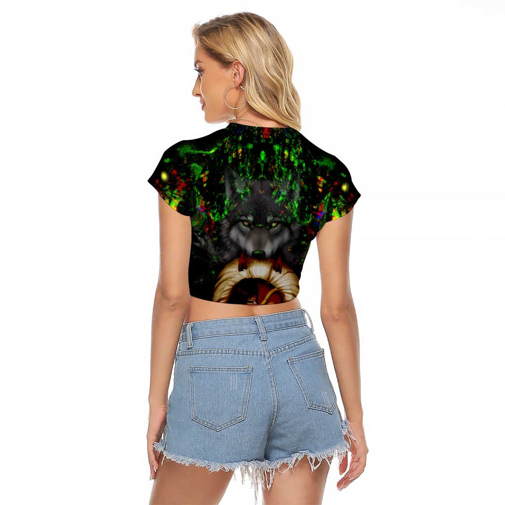 Trippy Princess Mononoke Studio Ghibli Raglan Cropped T Shirt Trippy Style