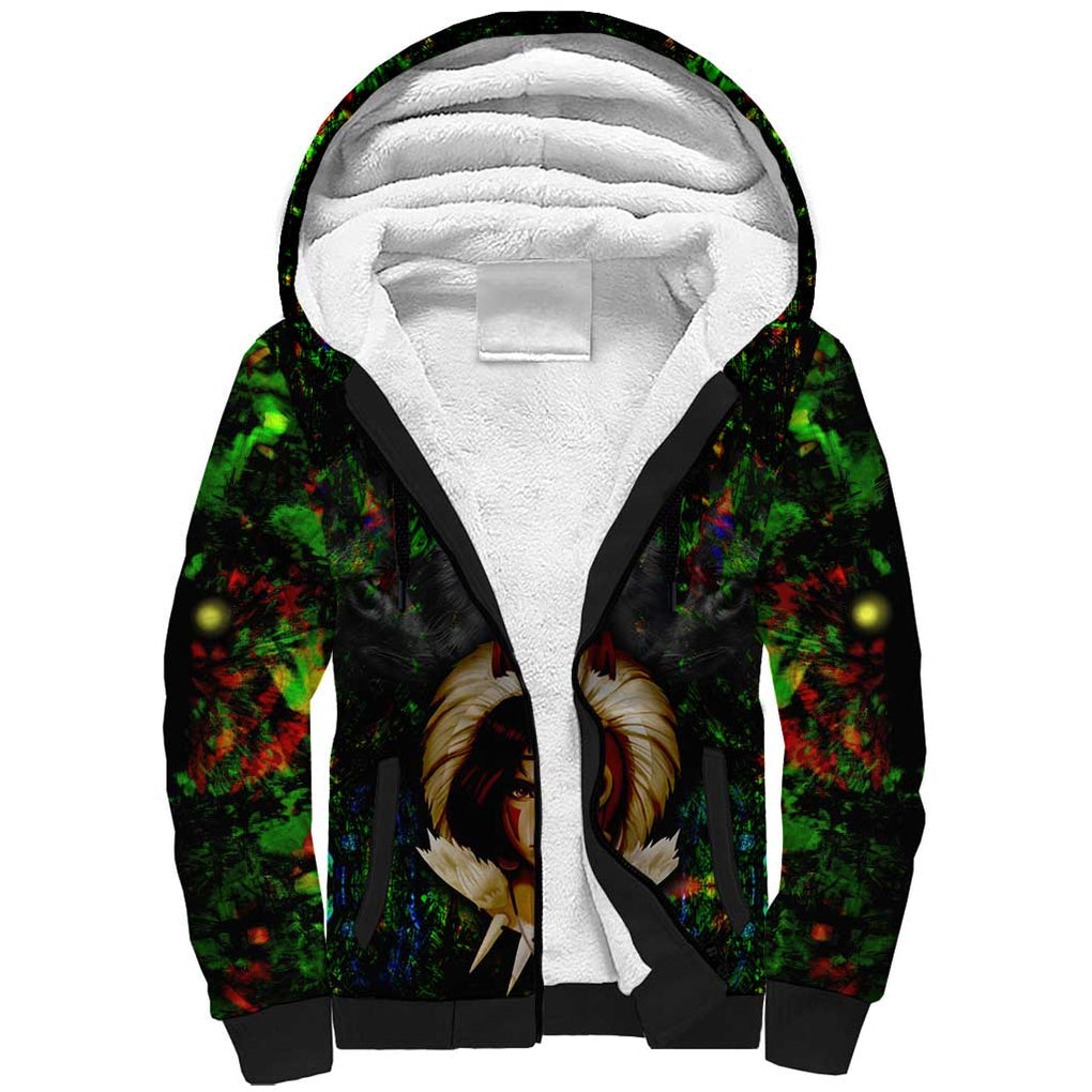 Trippy Princess Mononoke Studio Ghibli Sherpa Hoodie Trippy Style