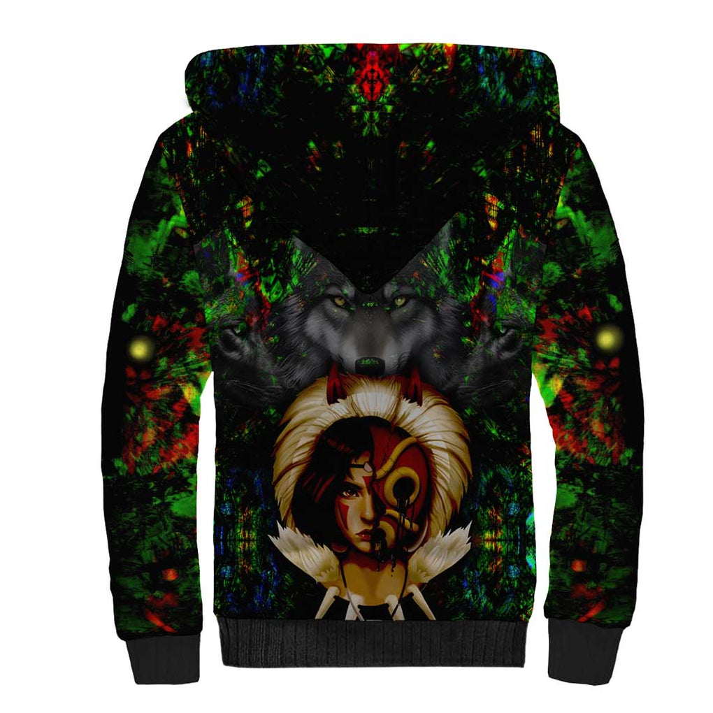 Trippy Princess Mononoke Studio Ghibli Sherpa Hoodie Trippy Style