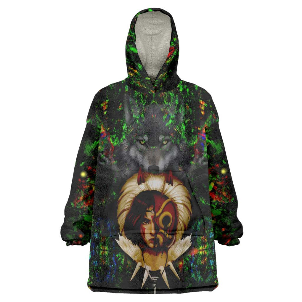 Trippy Princess Mononoke Studio Ghibli Wearable Blanket Hoodie Trippy Style