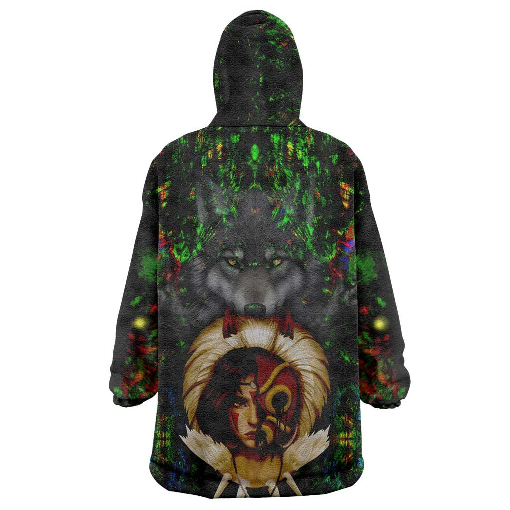 Trippy Princess Mononoke Studio Ghibli Wearable Blanket Hoodie Trippy Style
