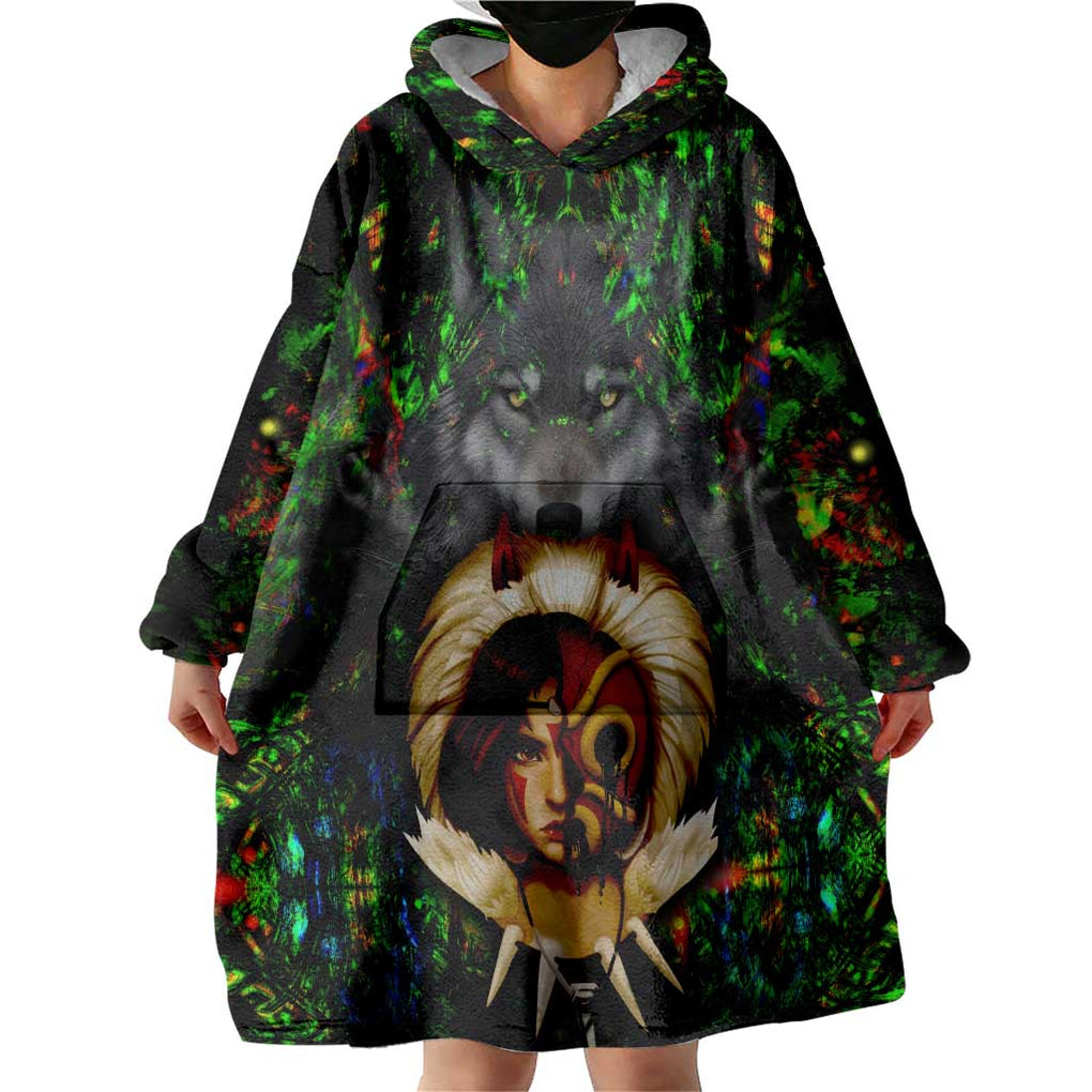 Trippy Princess Mononoke Studio Ghibli Wearable Blanket Hoodie Trippy Style