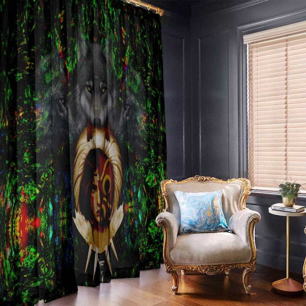 Trippy Princess Mononoke Studio Ghibli Window Curtain Trippy Style