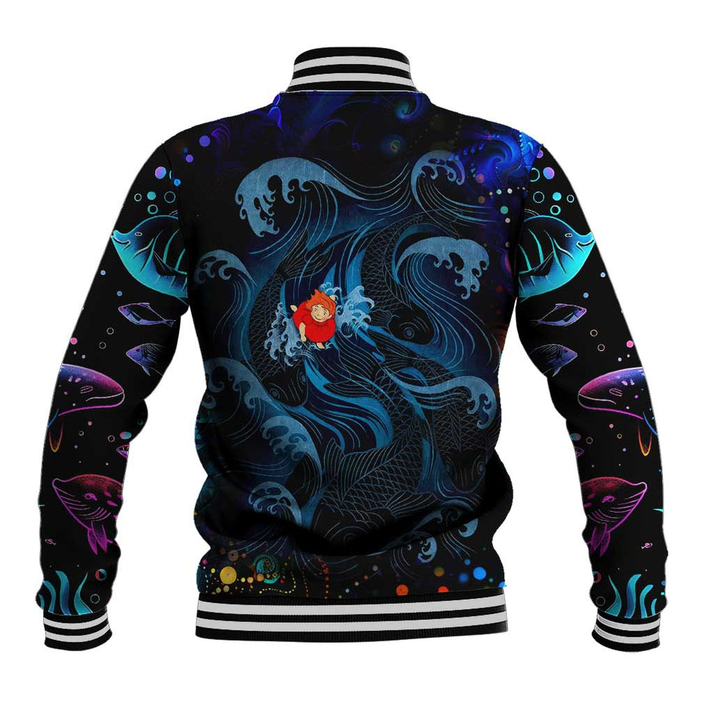 Sea Creatures Ponyo Studio Ghibli Baseball Jacket Trippy Style