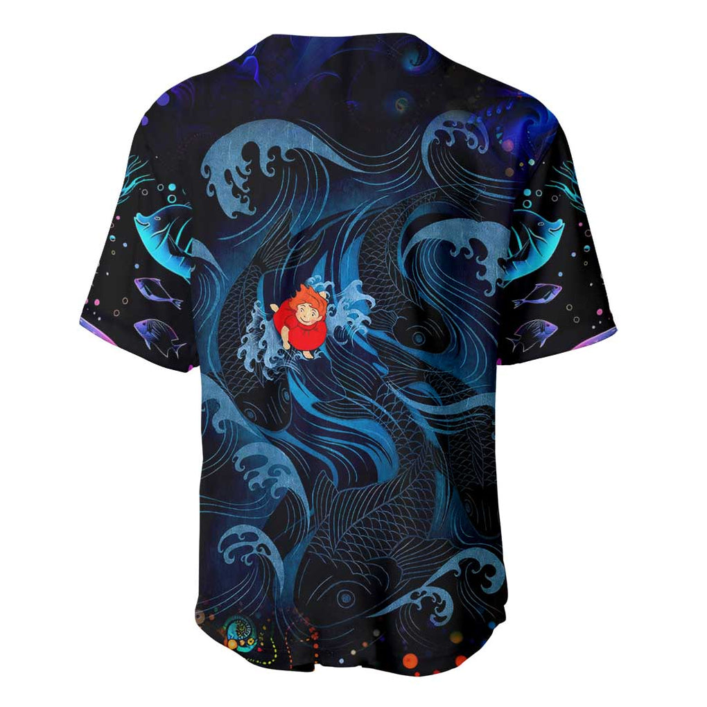 Sea Creatures Ponyo Studio Ghibli Baseball Jersey Trippy Style