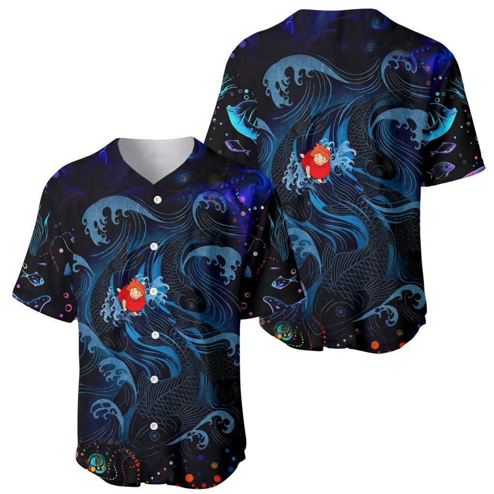 Sea Creatures Ponyo Studio Ghibli Baseball Jersey Trippy Style