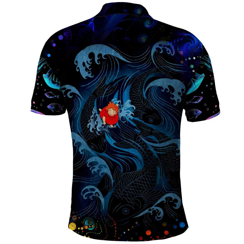 Sea Creatures Ponyo Studio Ghibli Polo Shirt Trippy Style