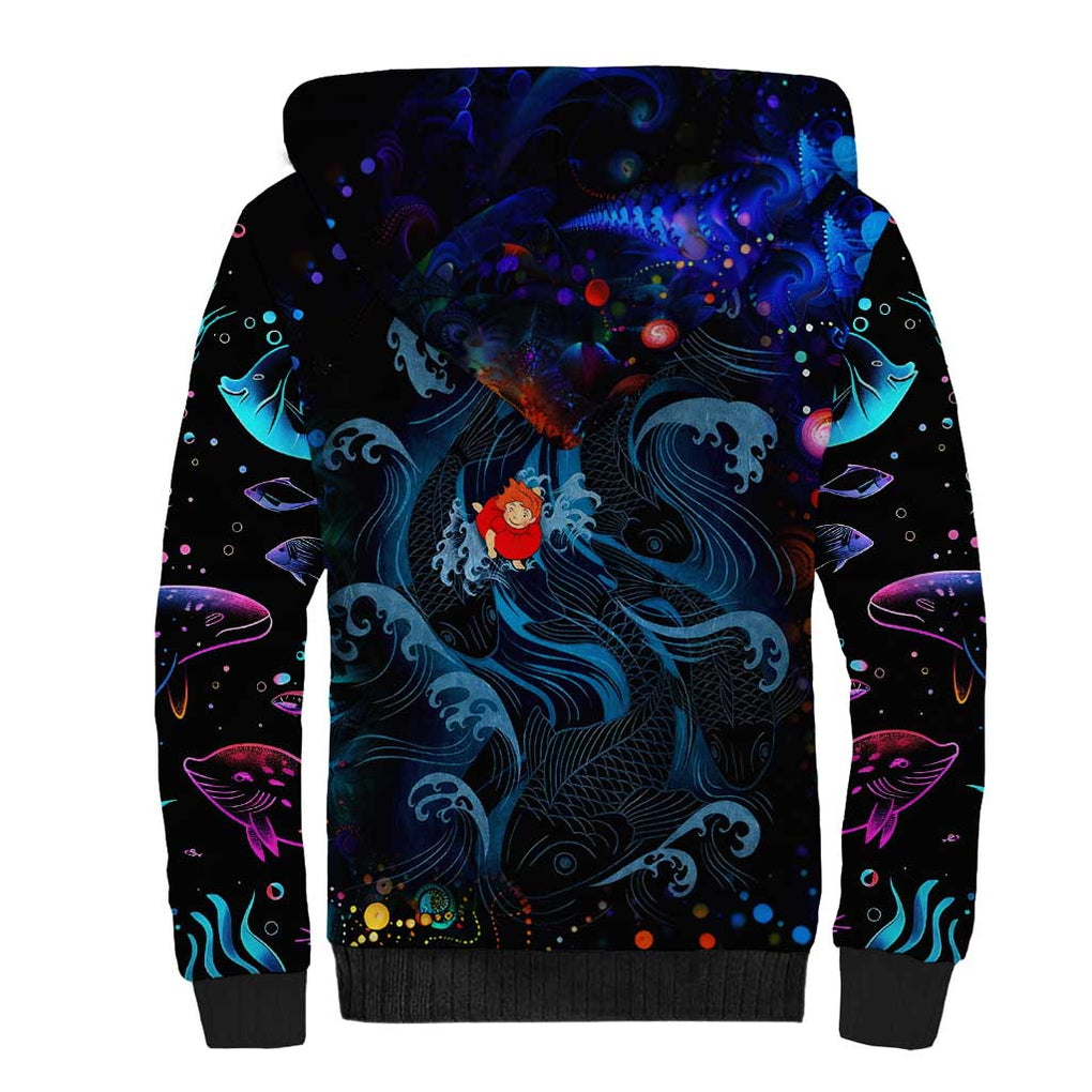 Sea Creatures Ponyo Studio Ghibli Sherpa Hoodie Trippy Style