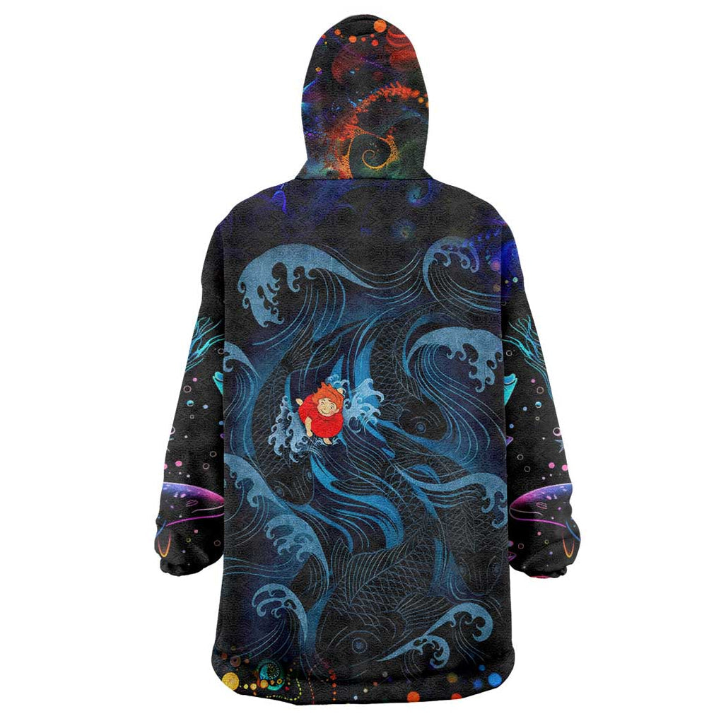 Sea Creatures Ponyo Studio Ghibli Wearable Blanket Hoodie Trippy Style