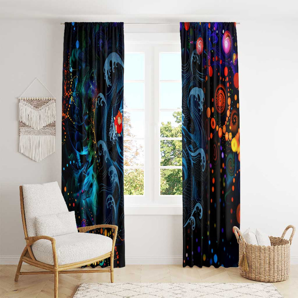 Sea Creatures Ponyo Studio Ghibli Window Curtain Trippy Style