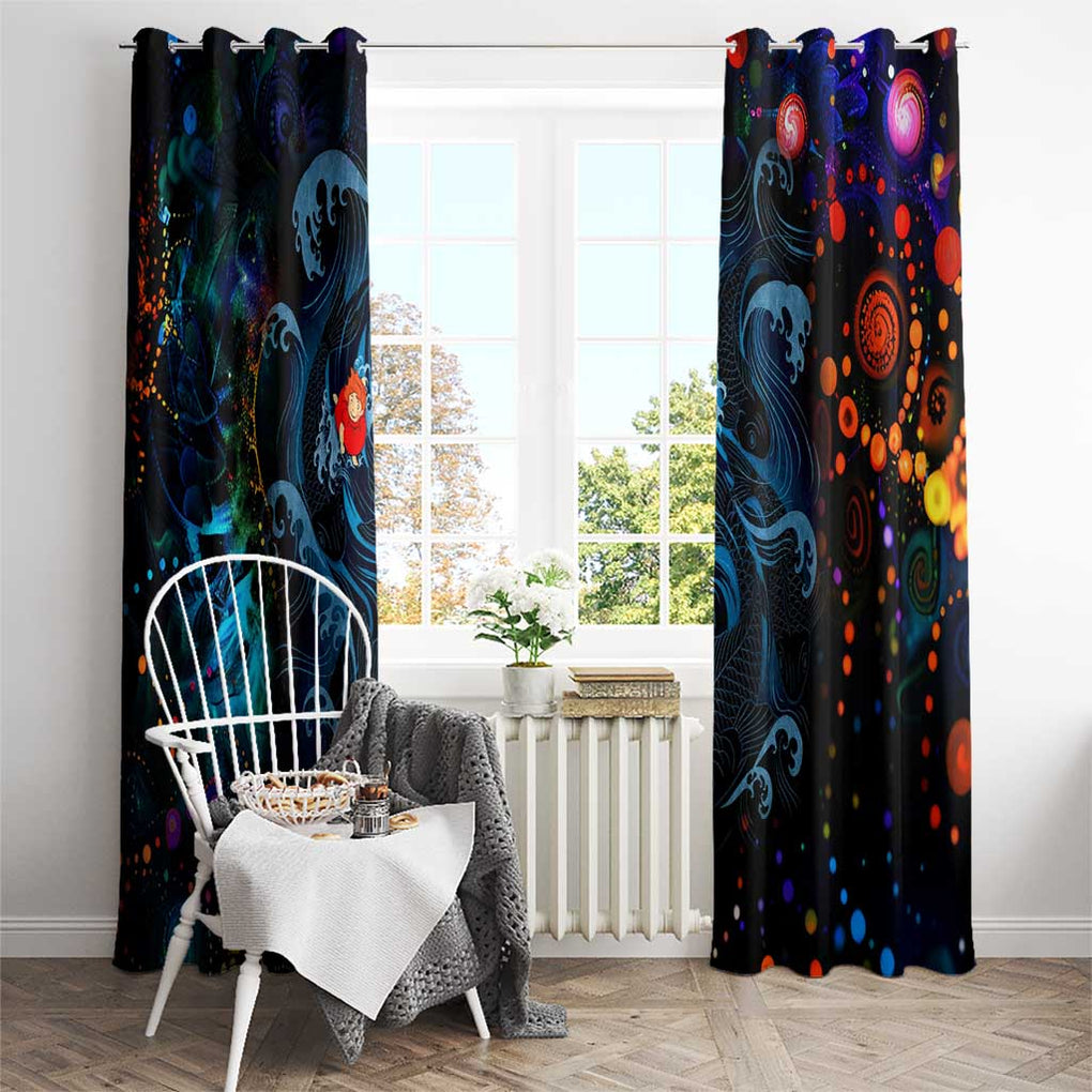 Sea Creatures Ponyo Studio Ghibli Window Curtain Trippy Style