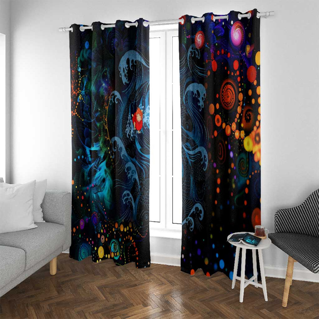 Sea Creatures Ponyo Studio Ghibli Window Curtain Trippy Style