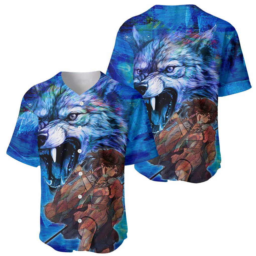 Raging Princess Mononoke Studio Ghibli Baseball Jersey Trippy Style