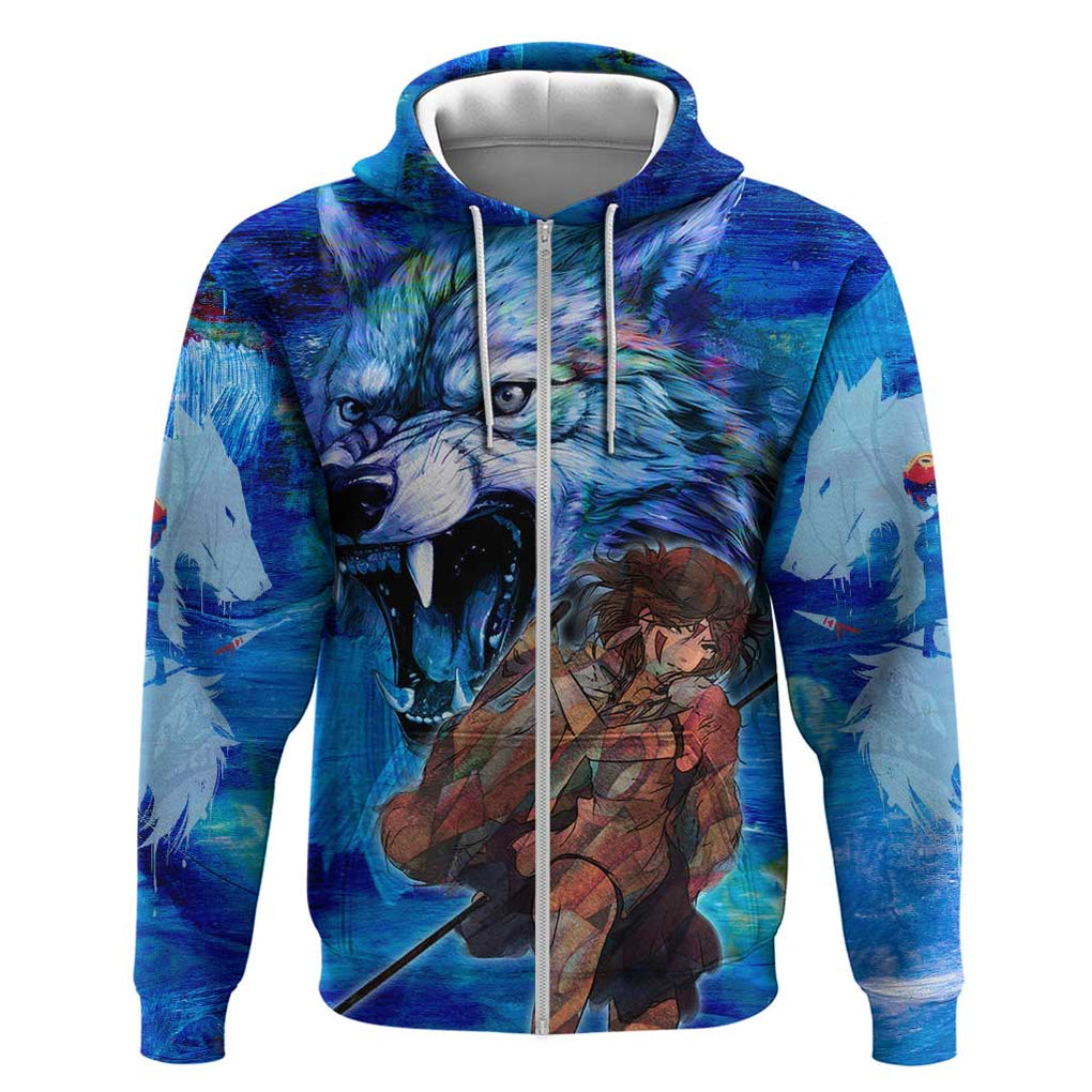 Raging Princess Mononoke Studio Ghibli Hoodie Trippy Style