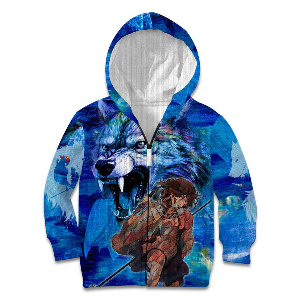 Raging Princess Mononoke Studio Ghibli Kid Hoodie Trippy Style