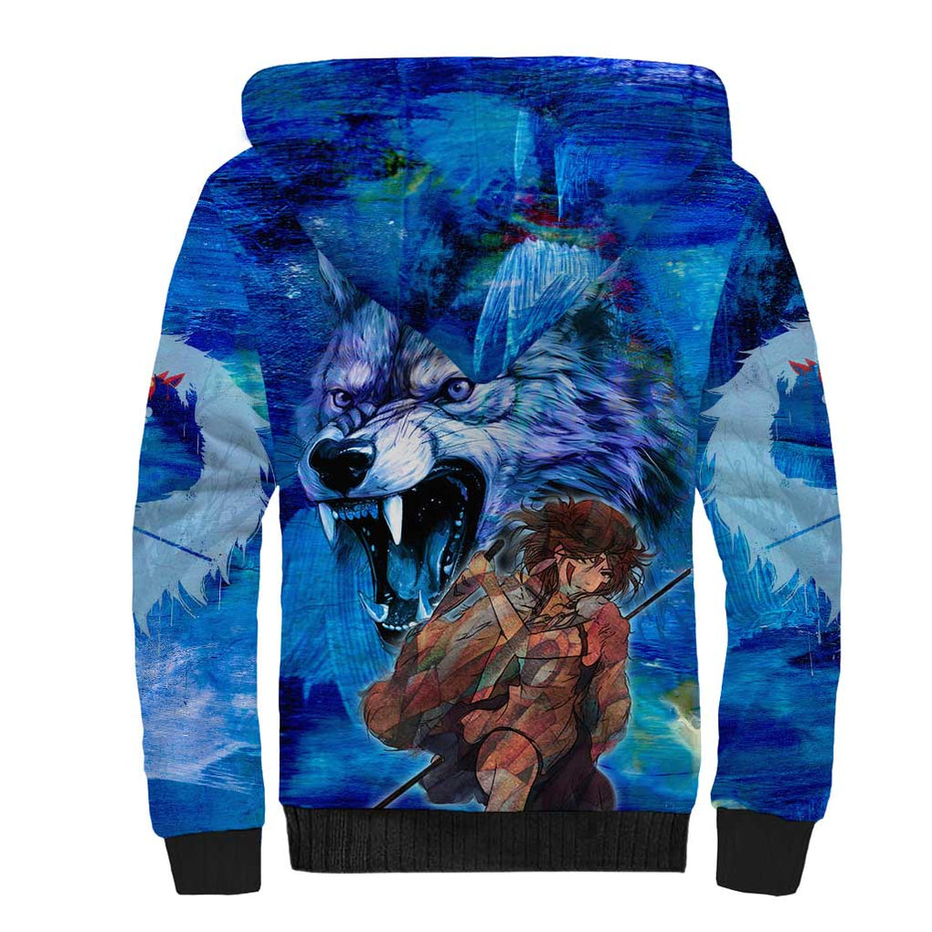 Raging Princess Mononoke Studio Ghibli Sherpa Hoodie Trippy Style