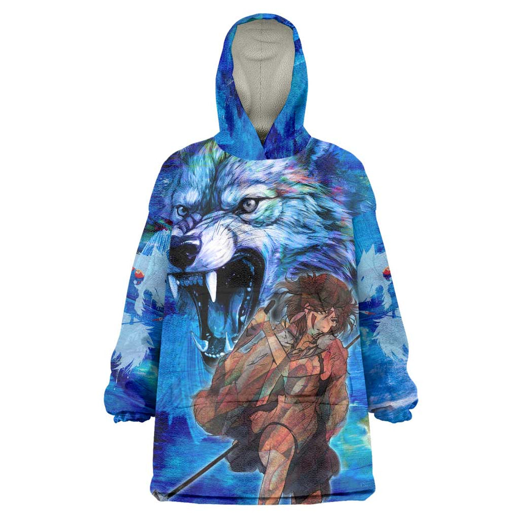 Raging Princess Mononoke Studio Ghibli Wearable Blanket Hoodie Trippy Style
