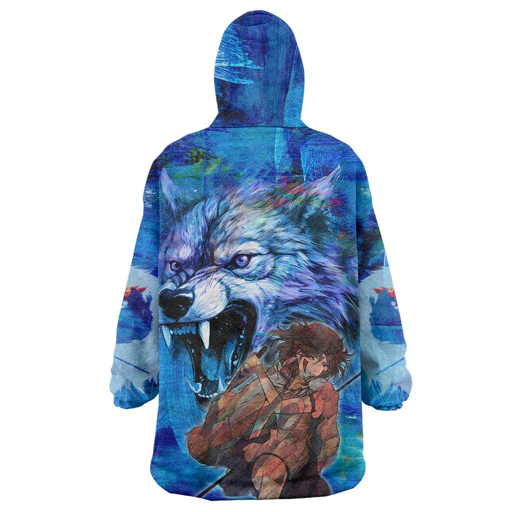 Raging Princess Mononoke Studio Ghibli Wearable Blanket Hoodie Trippy Style