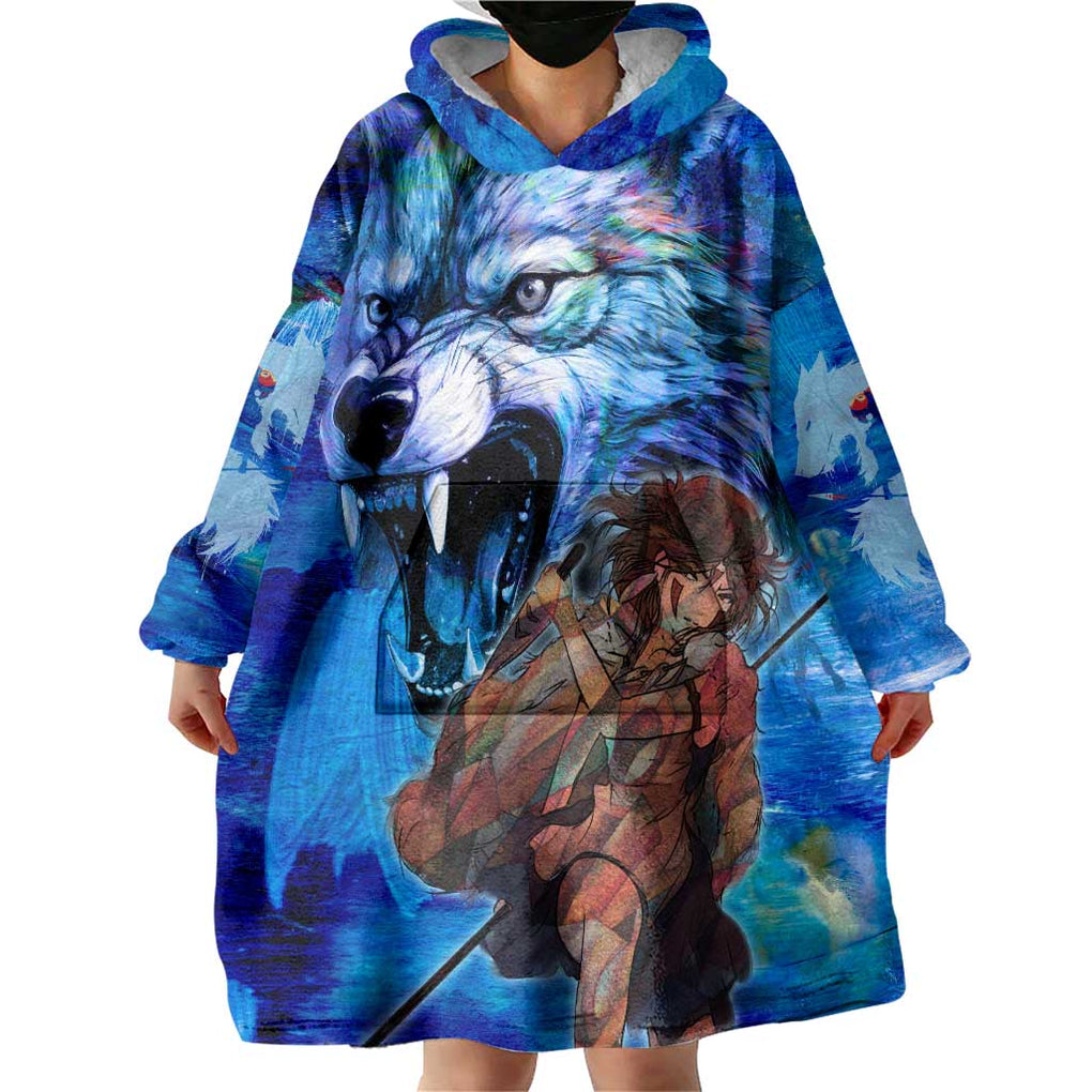 Raging Princess Mononoke Studio Ghibli Wearable Blanket Hoodie Trippy Style