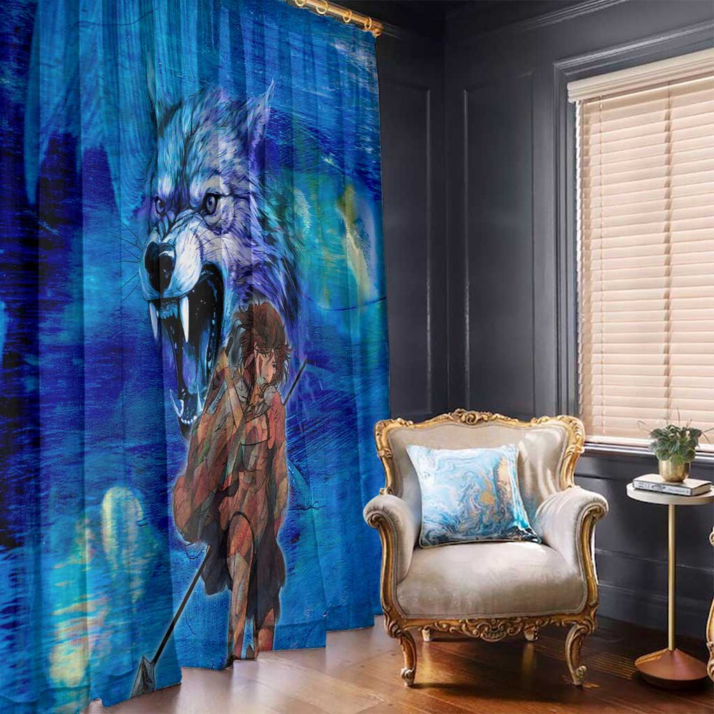 Raging Princess Mononoke Studio Ghibli Window Curtain Trippy Style